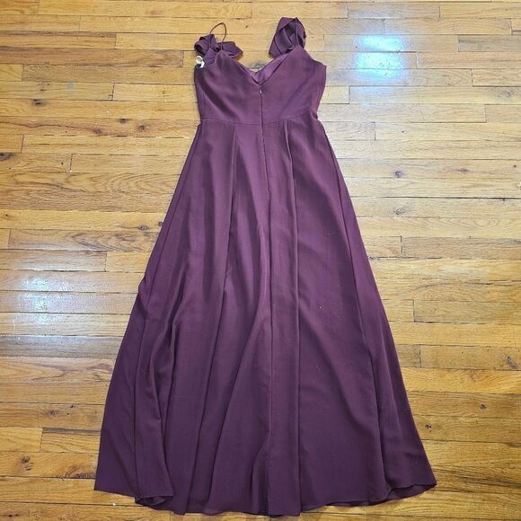 JENNY YOO Priya Cold Shoulder Chiffon Evening  GOWN SIZE 4 - Picture 4 of 7